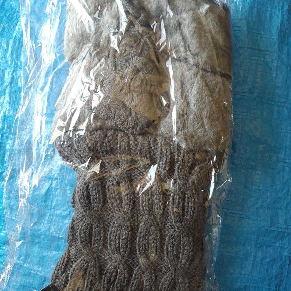 Brown Faux Fur Topped Short Leg Warmers/Boot Toppe